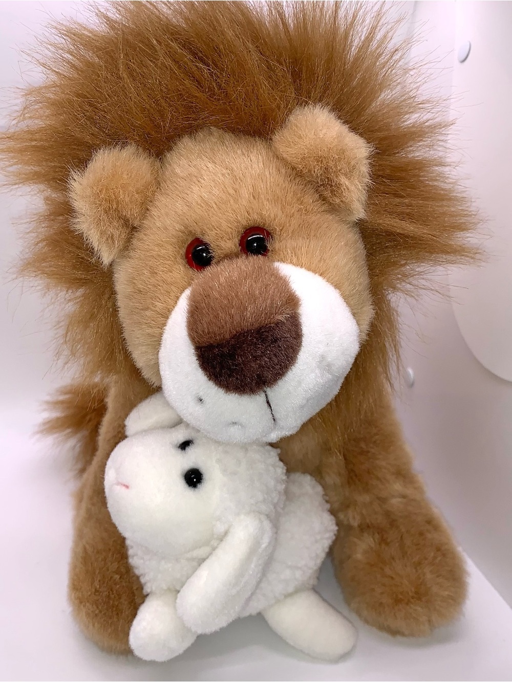 Gund Lion and Lamb Plush Stuffed Animal Toy 10" Lion Small Religious Themed